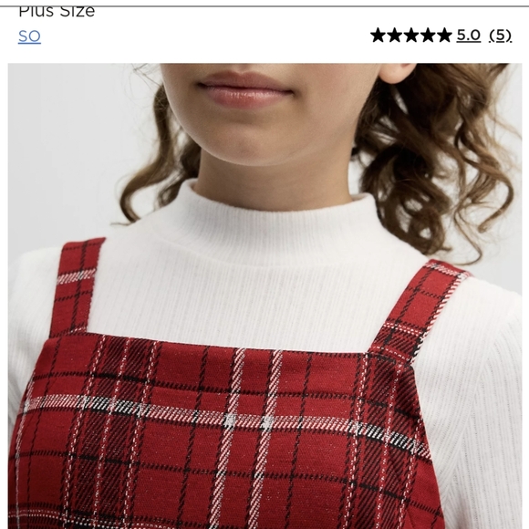 Girls SO 2-Piece Plaid Tee & Dress Set - Picture 3 of 4